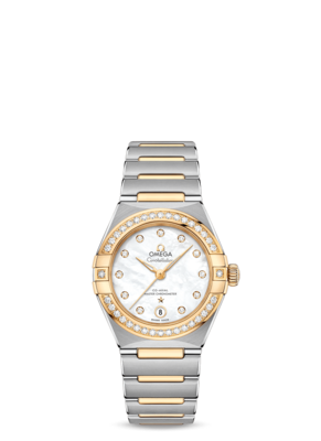 Constellation 29mm with Mother of Peral Diamond Dial and Diamond Bezel in Stainless Steel and Yellow Gold