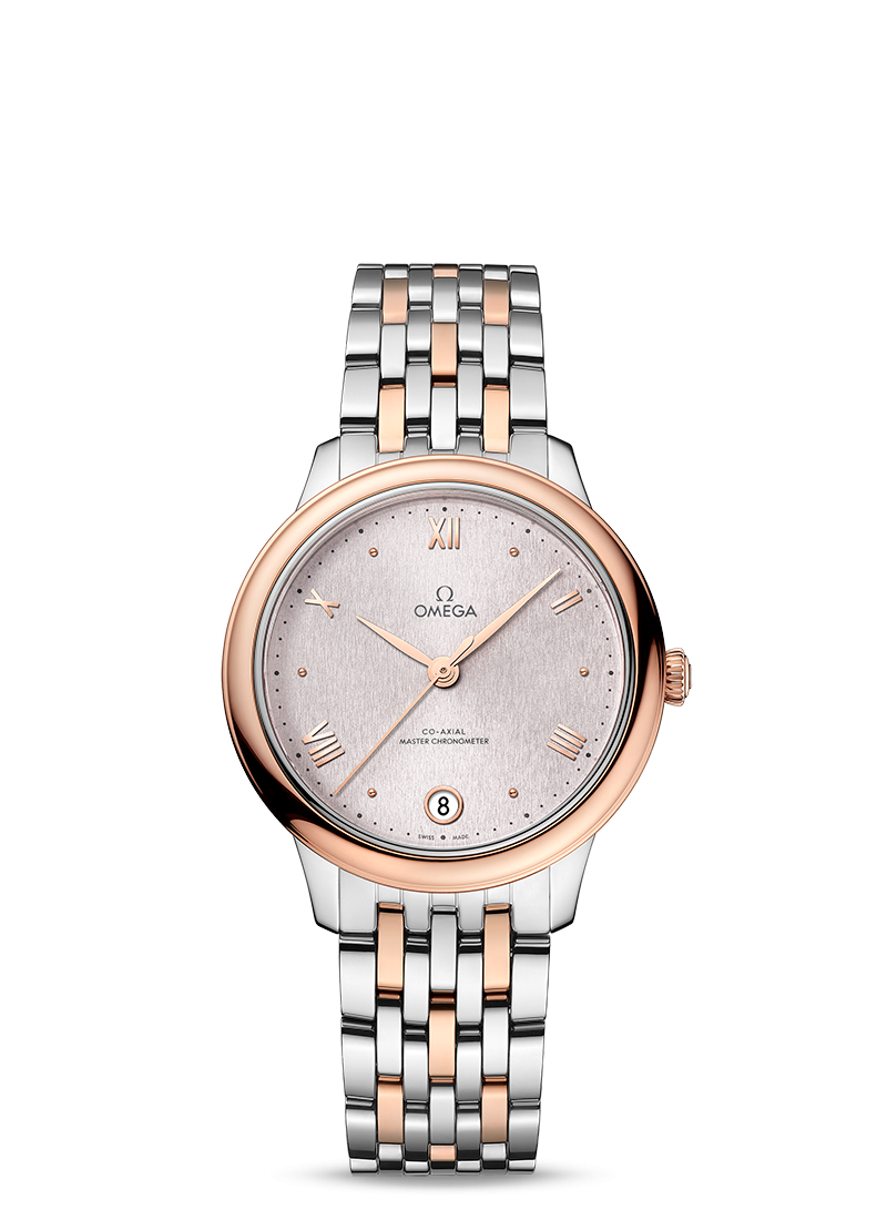 De Ville Prestige 34mm With Silver Dial in Stainless Steel and Rose Gold