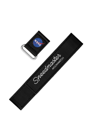 2-Piece Black Speedmaster Moonwatch VELCRO® Strap