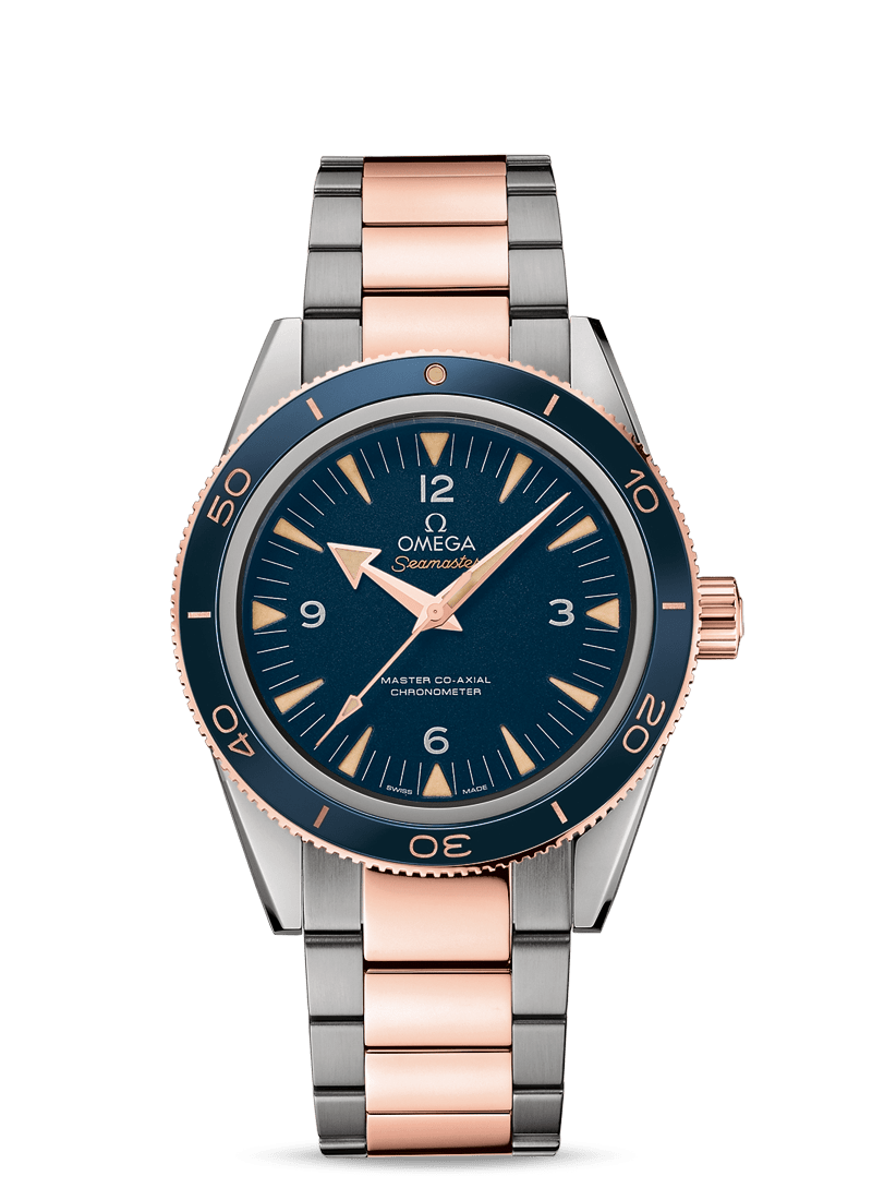 Seamaster 300 41 mm with Blue Dial in Titanium and Rose Gold