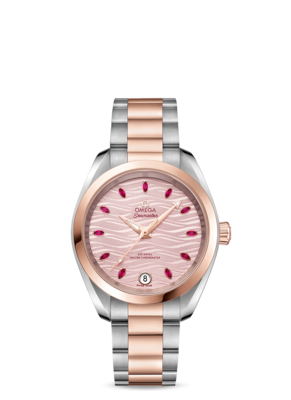 Aqua Terra 34mm with Pink Wave Dial in Stainless Steel and Rose Gold.