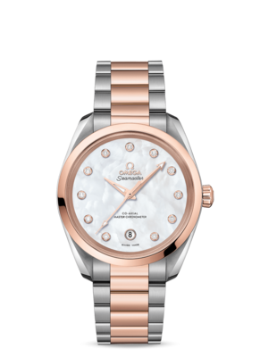 Aqua Terra 38mm with Mother of Pearl Dial in Stainless Steel and Rose Gold