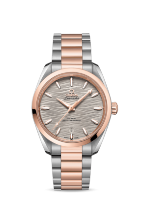 Aqua Terra 38mm with Beige Wave Dial in Stainless Steel and Rose Gold