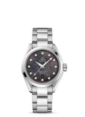 Aqua Terra 34mm with Black Mother of Pearl Dial in Stainless Steel