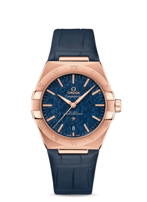 Constellation 39mm with Silk Blue Dial in Rose Gold on Leather Strap