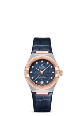Constellation 29mm with Blue Aventurine Dial in Stainless Steel and Rose Gold on Leather Strap