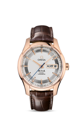 De Ville Hour Vision 41mm Annual Calendar with Silver Dial in Rose Gold on Leather Strap