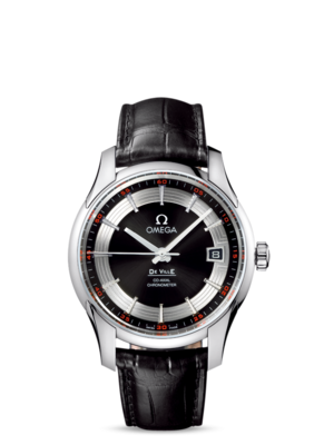 De Ville Hour Vision 41mm with Tuxedo Dial in Stainless Steel on Leather Strap