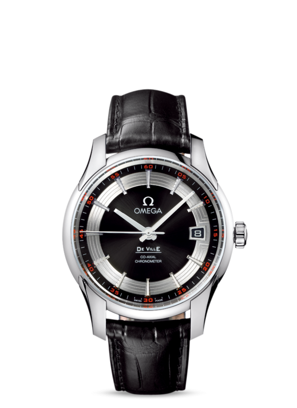 De Ville Hour Vision 41mm with Tuxedo Dial in Stainless Steel on Leather Strap