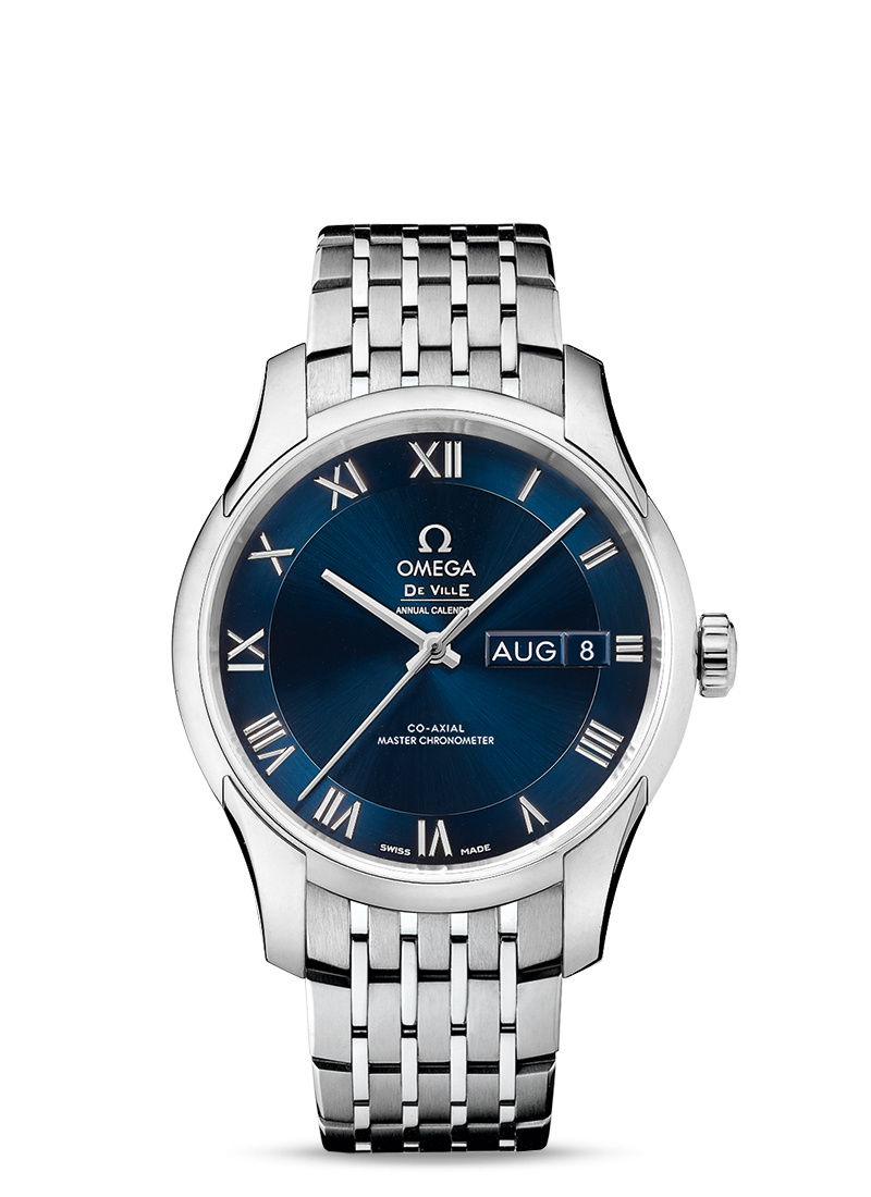De Ville Hour Vision 41mm Annual Calendar with Blue Dial in Stainless Steel