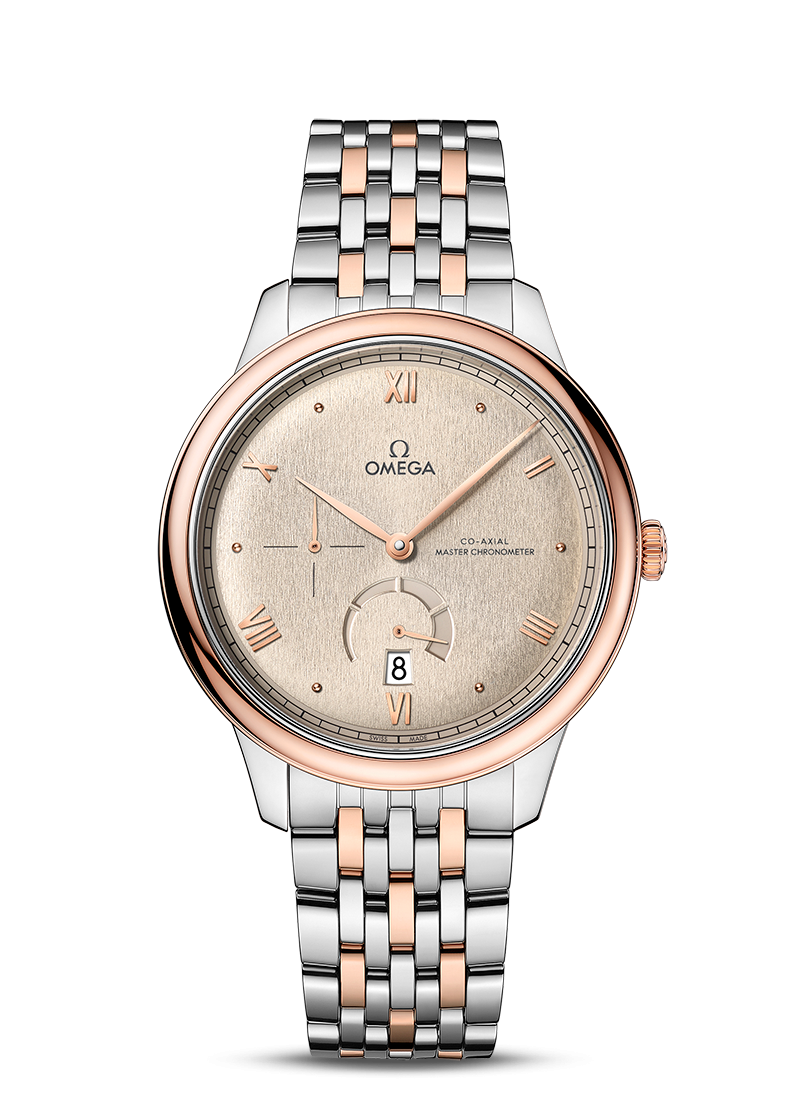 De Ville Prestige 41mm with Gold Linen Dial in Stainless Steel and Rose Gold