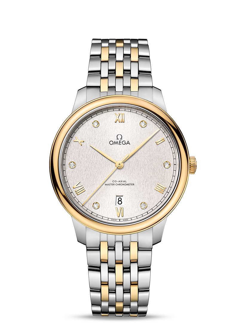 De Ville Prestige 40mm with Silvery Dial in Stainless Steel and Yellow Gold