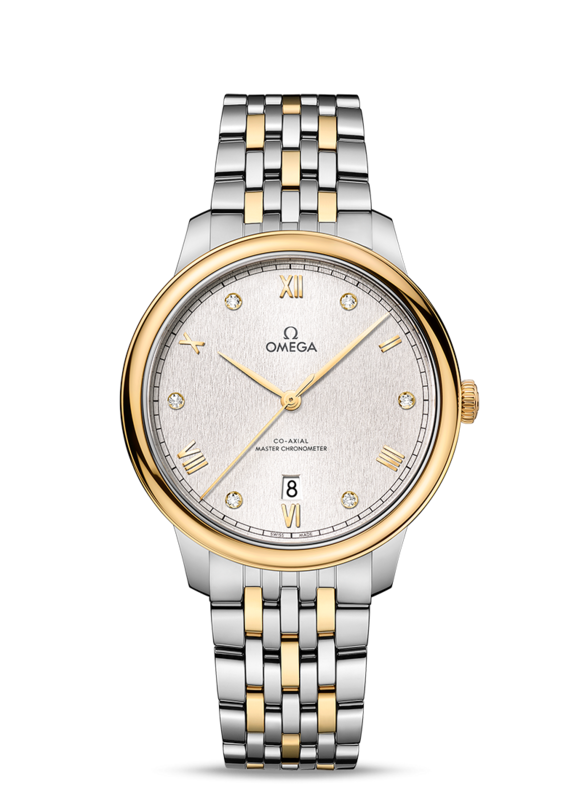 De Ville Prestige 40mm with Silvery Dial in Stainless Steel and Yellow Gold