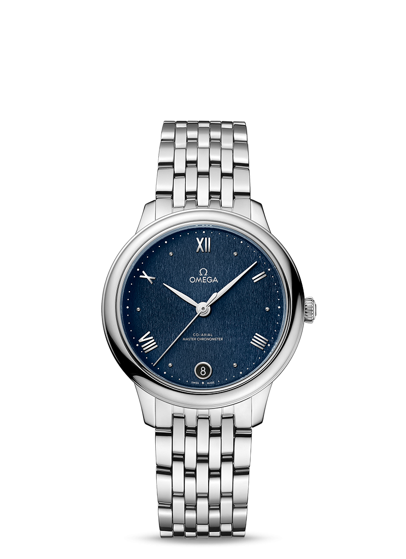 De Ville Prestige 34mm with Blue Dial in Stainless Steel