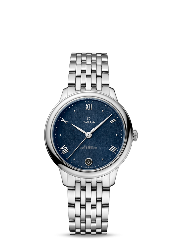 De Ville Prestige 34mm with Blue Dial in Stainless Steel