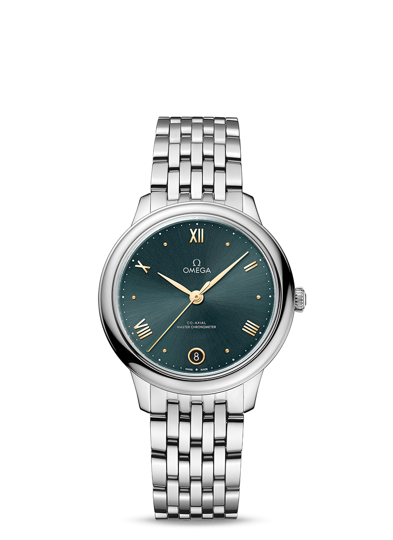 De Ville Prestige 34mm with Green Dial in Stainless Steel