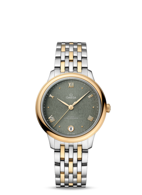 De Ville Prestige 34mm with Green Dial in Stainless Steel and Yellow Gold