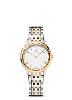 De Ville Prestige 30mm with White Dial in Stainless Steel and Yellow Gold