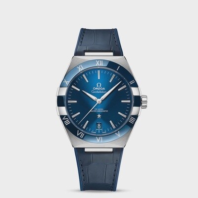 Constellation 41mm with Blue Dial in Stainless Steel on Leather Strap