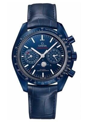Speedmaster Moonphase 44mm with Blue Dial in Ceramic on Leather Strap