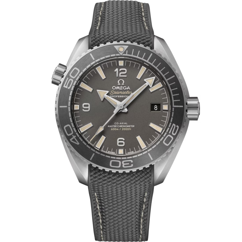 Planet Ocean 600M 43.5mm with Grey Dial In Stainless Steel on Grey Rubber Strap