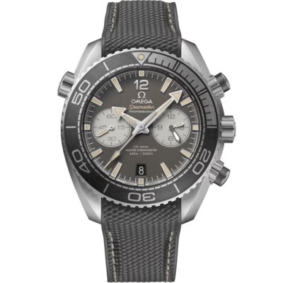 Planet Ocean 600M 45.5mm Chrono With Grey Dial in Stainless Steel on Grey Rubber Strap