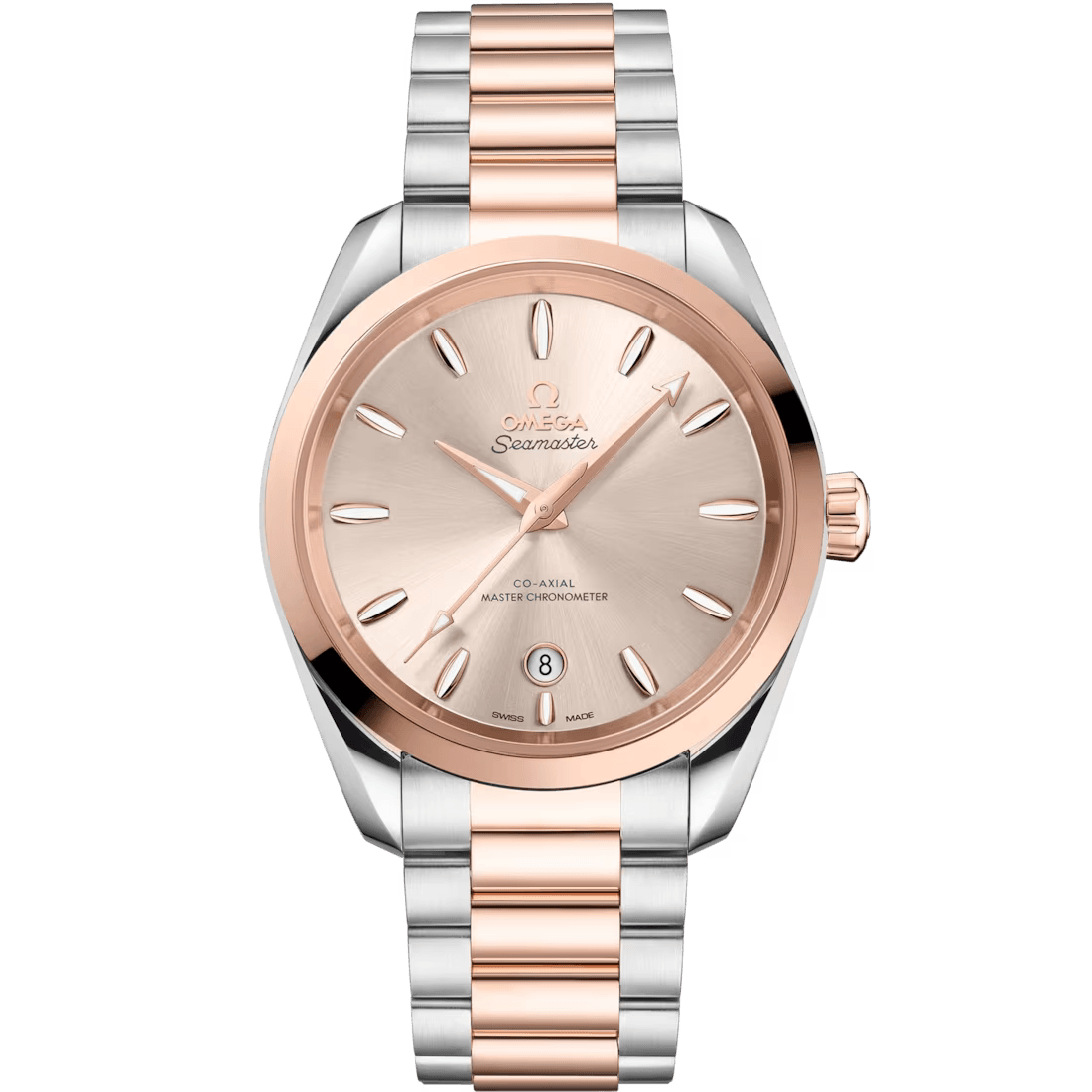 Aqua Terra 38mm with Rose Dial in Stainless Steel and Rose Gold