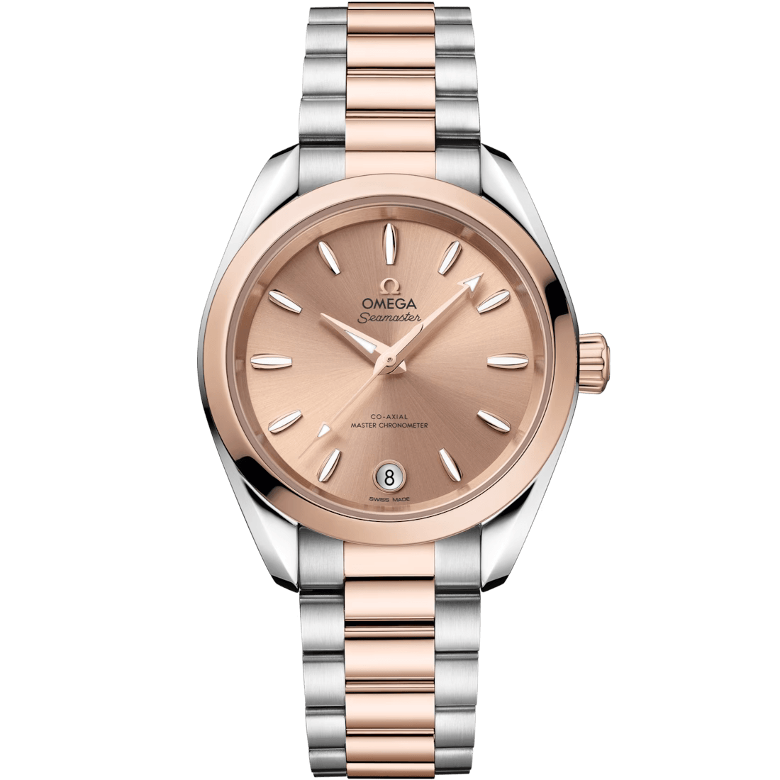 Aqua Terra 34mm with Rose Dial in Stainless Steel and Rose Gold