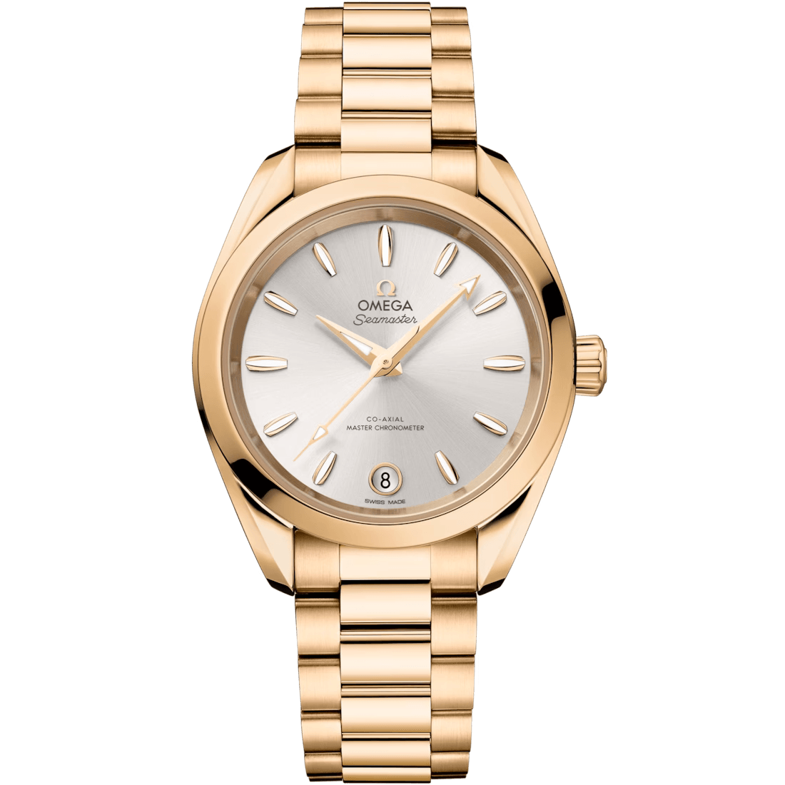 Aqua Terra 34mm with Silver Dial in Yellow Gold
