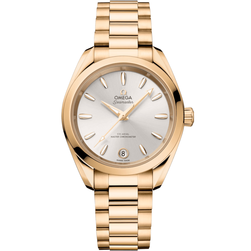 Aqua Terra 34mm with Silver Dial in Yellow Gold