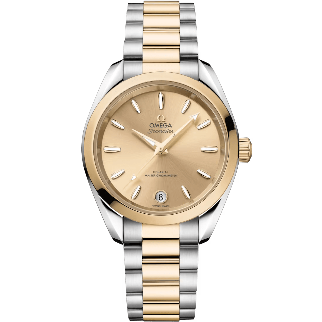 Aqua Terra 34mm with Silver dial in Stainless Steel and Yellow Gold