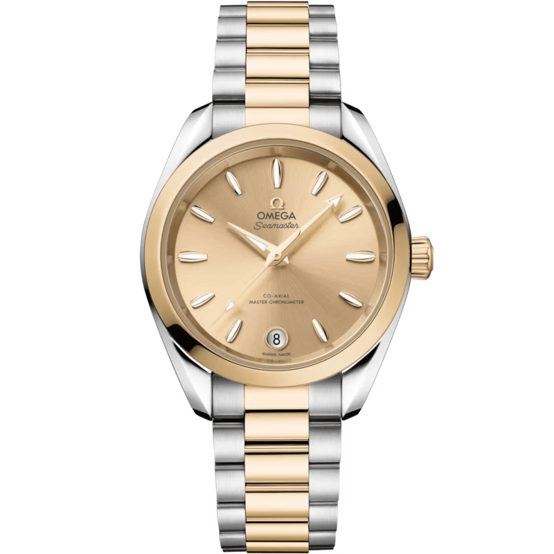 Aqua Terra 34mm with Silver dial in Stainless Steel and Yellow Gold