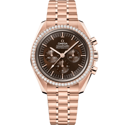 Speedmaster Moonwatch Professional 42mm with Chocolate Dial and Diamond Bezel in Rose Gold