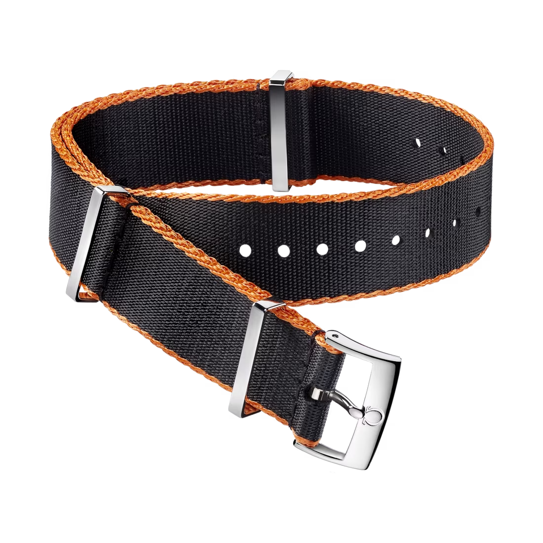 Nato Strap 21-22mm Black with Orange Boarder