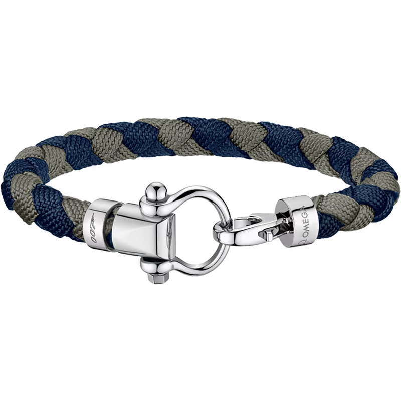 Large (210mm) Bond 007 Aqua Sailing Nylon Bracelet in Blue and Grey Blue