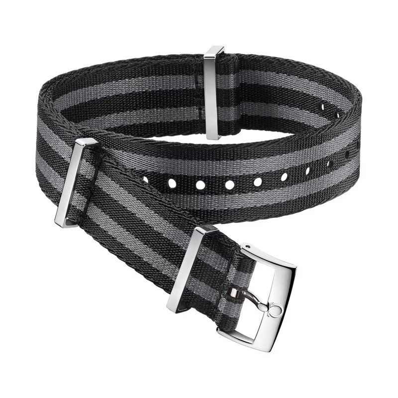 Nato Strap 22mm 5 Stripe in Black and Grey