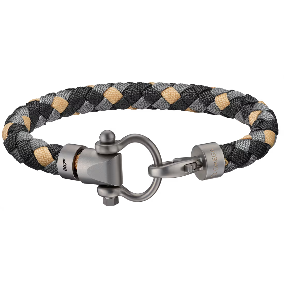 Aqua Sailing Nylon Bracelet 007 Edition (Large) in Black Grey and Beige