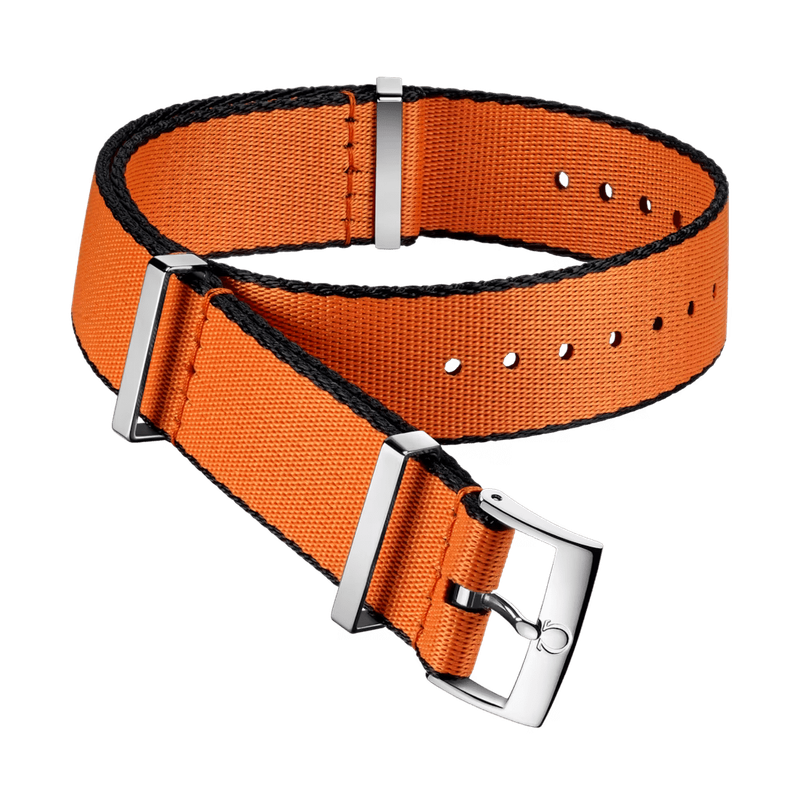 Nato Strap 20mm Polyamide Orange with Black Border