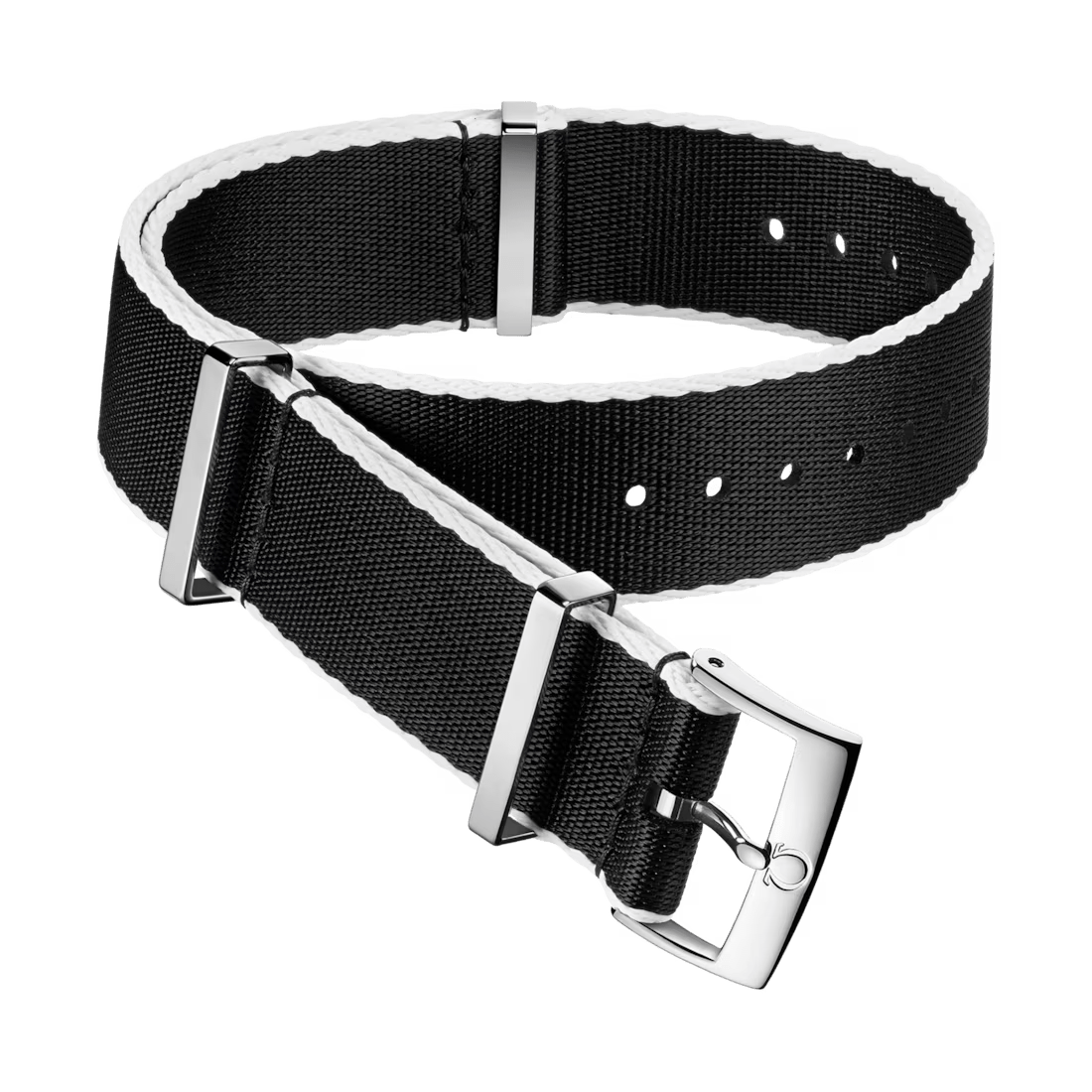 Nato Strap 20mm Polyamide Black with White Border