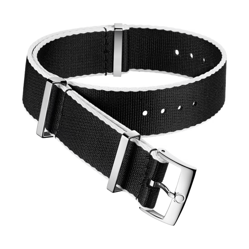 Nato Strap 20mm Polyamide Black with White Border