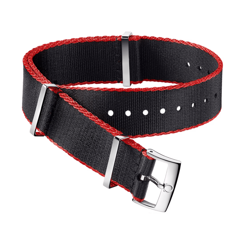 Nato Strap 20mm Polyamide Black with Red Border