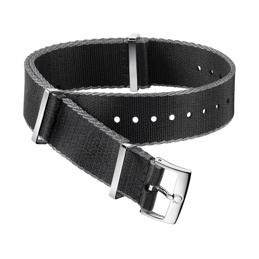 Nato Strap 20mm Polyamide Black with Grey Border