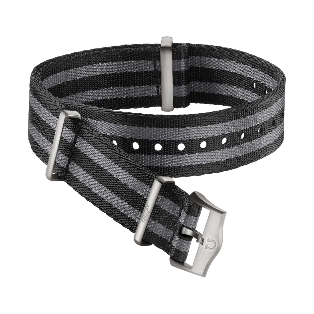Nato Strap 20mm &quot;007 Edition&quot; Black with Grey Stripes