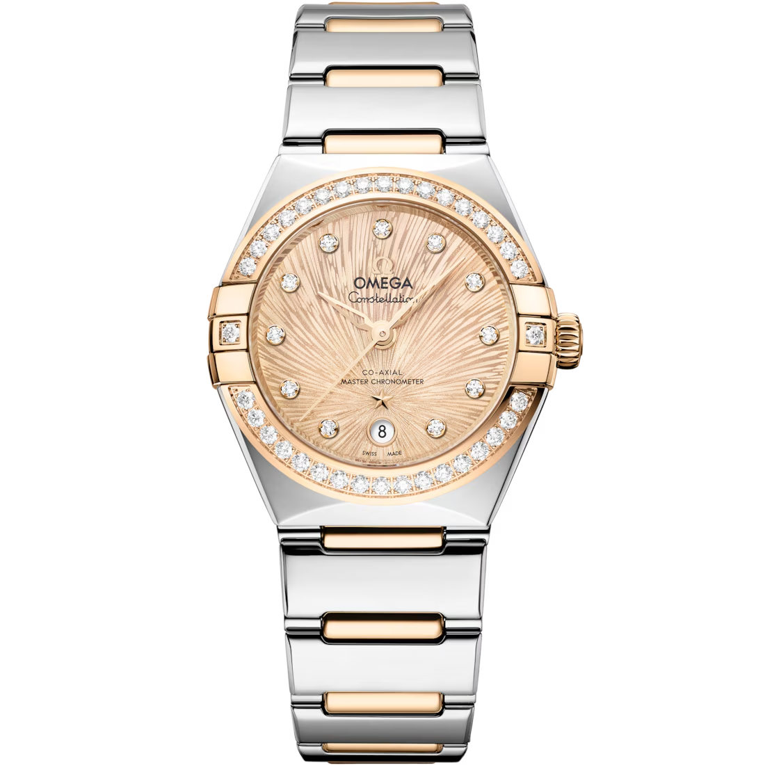 Constellation 29mm with Supernova Gold Dial in Stainless Steel and Yellow Gold with Diamond Bezel