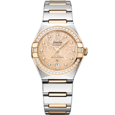 Constellation 29mm with Supernova Gold Dial in Stainless Steel and Yellow Gold with Diamond Bezel