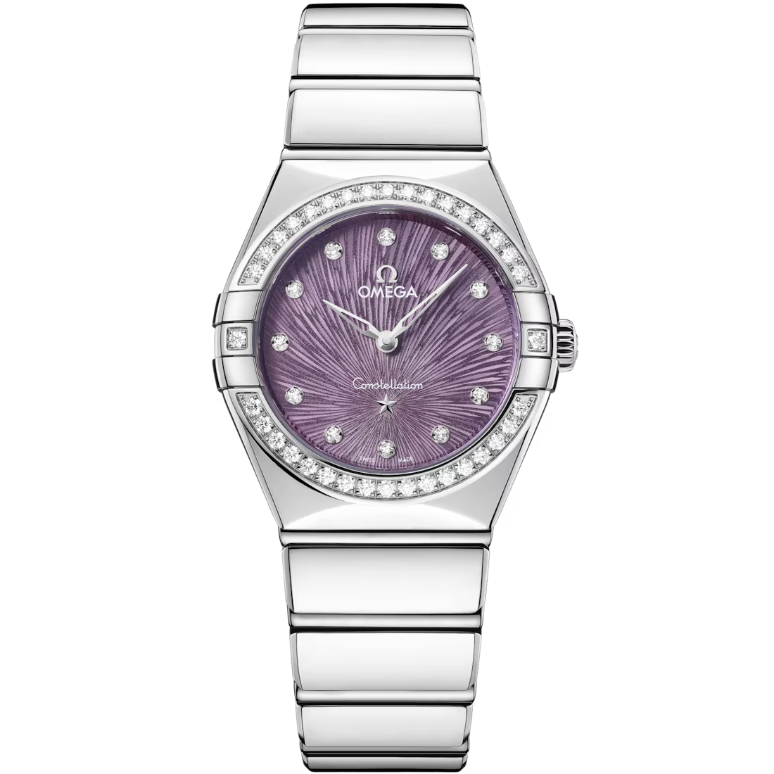 Constellation 28mm with Purple Supernova Diamond Dial and Diamond Bezel in Stainless Steel