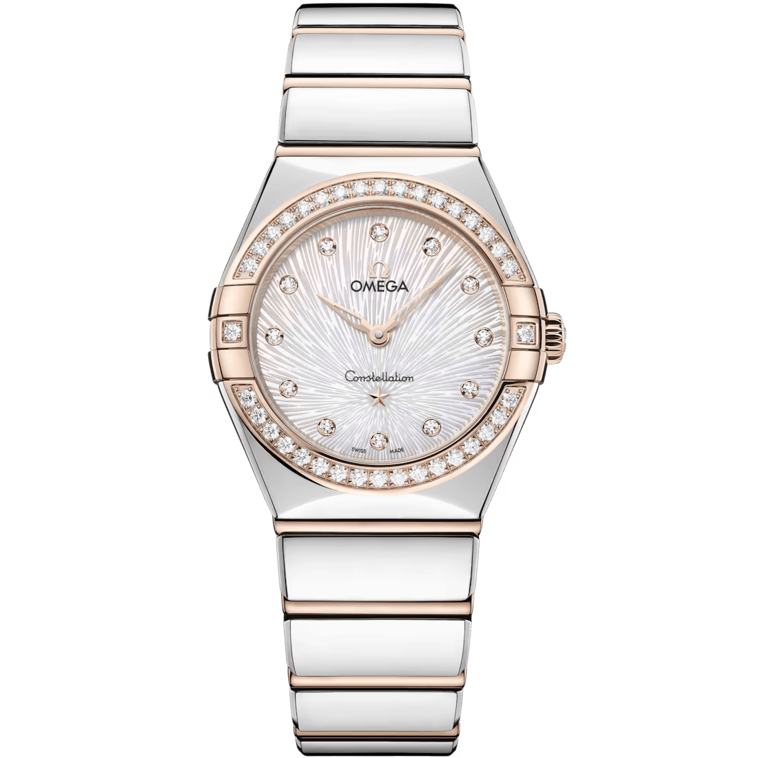 Constellation 28mm with Mother of Pearl Supernova Diamond Dial with Diamond Bezel in Steel and Rose Gold