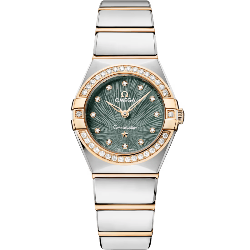 Constellation 25mm with Pine Green Supernova Diamond Dial and Diamond Bezel in Steel and Yellow Gold
