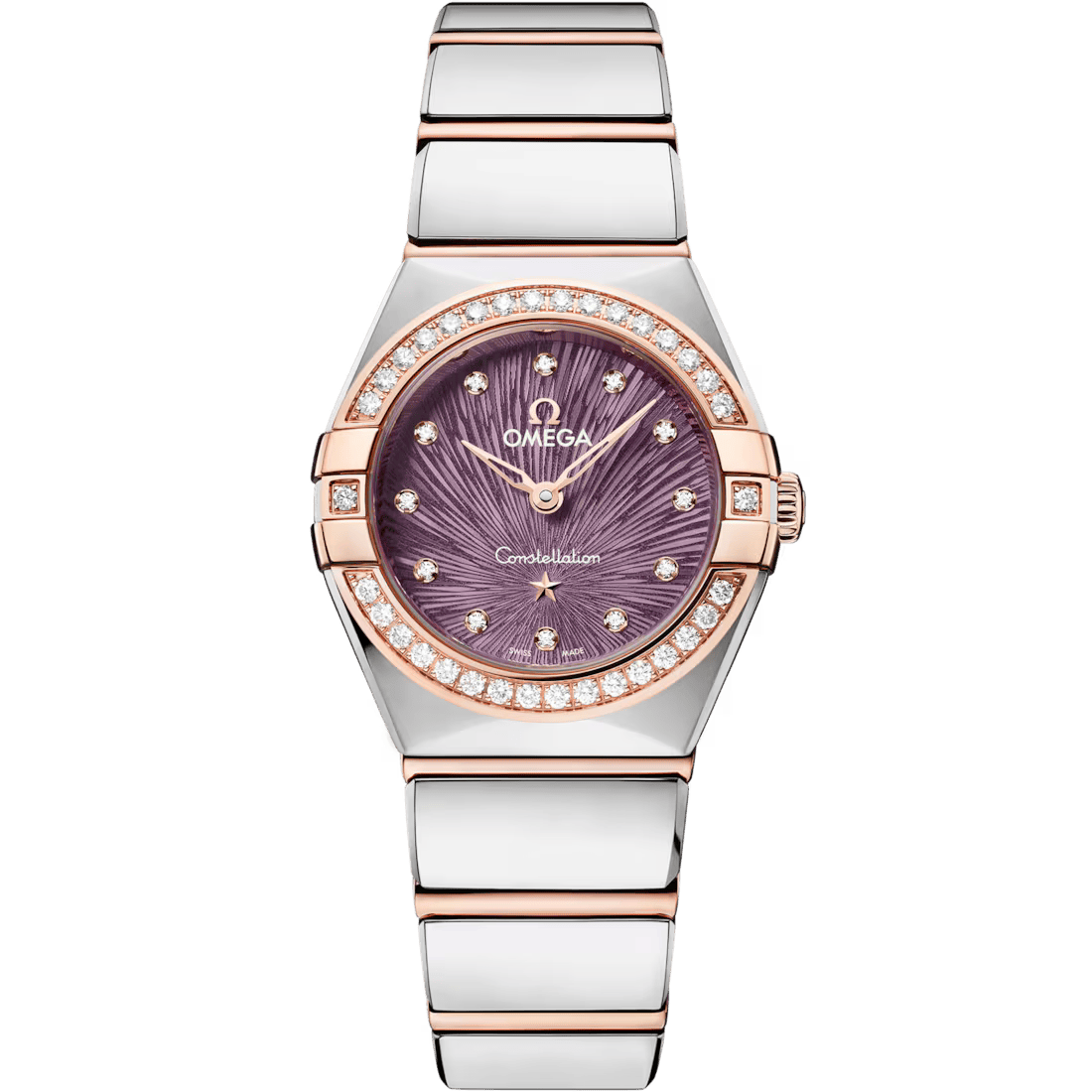 Constellation 25mm with Purple Supernova Diamond Dial and Diamond Bezel in Stainless Steel and Rose Gold