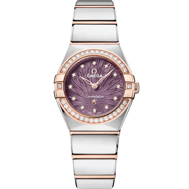 Constellation 25mm with Purple Supernova Diamond Dial and Diamond Bezel in Stainless Steel and Rose Gold